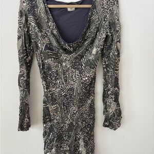 Antik Batik Metallic Long Sleeve Dress